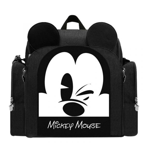 Bolsa para pañales Mickey Baby - Negra - Bolsa para pañales