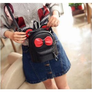 Mini mochila con lazo para niña - Negra - Bolso Mochila