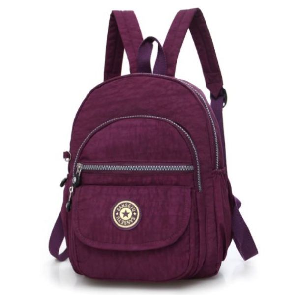 Mini mochila impermeable para mujer Color sólido - Morado - Mochila Mochila escolar