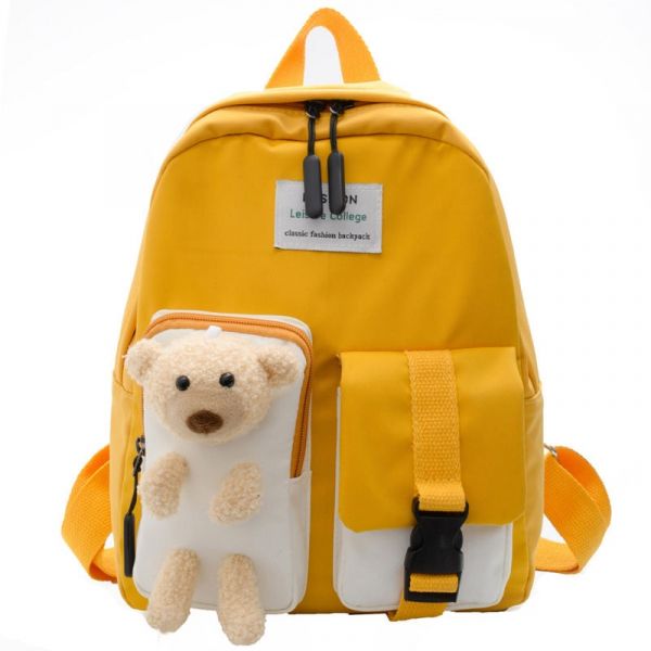 Bonita mochila con osito para niños - Amarillo - Mochila escolar Mochila para niña