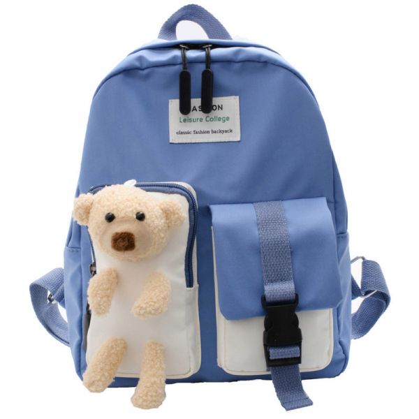 Bonita mochila con osito para niños - Azul - Bolsa mochila