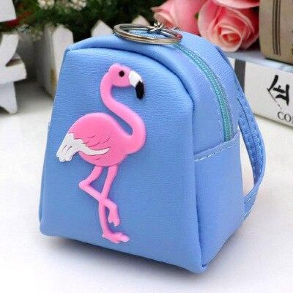 Mini mochila de mujer con estampado de flamencos rosas - Bolso Monedero