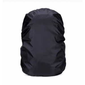 Funda impermeable para mochila de 20 a 80l negra con fondo blanco