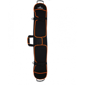Bolsa de snowboard 155cm negra y naranja con fondo blanco