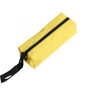 Bolsa de almacenamiento de poliéster amarillo sólido con cierre negro